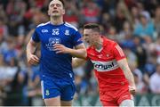 15 May 2022; Gareth McKinless of Derry celebrates after scoring his side's first goal during the Ulster GAA Football Senior Championship Semi-Final match between Derry and Monaghan at Athletic Grounds in Armagh. Photo by Ramsey Cardy/Sportsfile