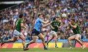 15 May 2022; Seán Bugler of Dublin in action against James McEntee, left, and Ronan Jones of Meath during the Leinster GAA Football Senior Championship Semi-Final match between Dublin and Meath at Croke Park in Dublin. Photo by Seb Daly/Sportsfile