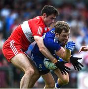 15 May 2022; Jack McCarron of Monaghan in action against Christopher McKaigue of Derry during the Ulster GAA Football Senior Championship Semi-Final match between Derry and Monaghan at Athletic Grounds in Armagh. Photo by Daire Brennan/Sportsfile