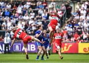 15 May 2022; Shane McGuigan of Derry in action against Niall Kearns of Monaghan during the Ulster GAA Football Senior Championship Semi-Final match between Derry and Monaghan at Athletic Grounds in Armagh. Photo by Daire Brennan/Sportsfile