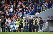 15 May 2022; Cork manager Kieran Kingston returns to the pitch after watching the match from the stand after being shown a yellow card by referee James Owens during the Munster GAA Hurling Senior Championship Round 4 match between Waterford and Cork at Walsh Park in Waterford. Photo by Stephen McCarthy/Sportsfile