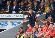 15 May 2022; Cork manager Kieran Kingston watches the match from the stand after being shown a yellow card by referee James Owens during the Munster GAA Hurling Senior Championship Round 4 match between Waterford and Cork at Walsh Park in Waterford. Photo by Stephen McCarthy/Sportsfile