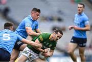 15 May 2022; Cillian O’Sullivan of Meath is tackled by Dublin players John Small, left, and Brian Howard during the Leinster GAA Football Senior Championship Semi-Final match between Dublin and Meath at Croke Park in Dublin. Photo by Piaras Ó Mídheach/Sportsfile