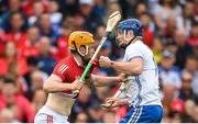 15 May 2022; Niall O’Leary of Cork and Austin Gleeson of Waterford tussle during the Munster GAA Hurling Senior Championship Round 4 match between Waterford and Cork at Walsh Park in Waterford. Photo by Stephen McCarthy/Sportsfile