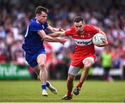 15 May 2022; Benny Heron of Derry in action against Karl O'Connell of Monaghan during the Ulster GAA Football Senior Championship Semi-Final match between Derry and Monaghan at Athletic Grounds in Armagh. Photo by Daire Brennan/Sportsfile