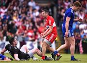 15 May 2022; Benny Heron of Derry celebrates after scoring his side's third goal during the Ulster GAA Football Senior Championship Semi-Final match between Derry and Monaghan at Athletic Grounds in Armagh. Photo by Daire Brennan/Sportsfile