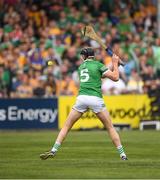 15 May 2022; Diarmaid Byrnes of Limerick scores the last point of the game during the Munster GAA Hurling Senior Championship Round 4 match between Clare and Limerick at Cusack Park in Ennis, Clare. Photo by Ray McManus/Sportsfile