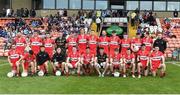 15 May 2022; The Derry panel ahead of the Ulster GAA Football Senior Championship Semi-Final match between Derry and Monaghan at Athletic Grounds in Armagh. Photo by Daire Brennan/Sportsfile