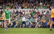 15 May 2022; Clare manager Brian Lohan during the Munster GAA Hurling Senior Championship Round 4 match between Clare and Limerick at Cusack Park in Ennis, Clare. Photo by Ray McManus/Sportsfile