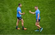 15 May 2022; Dean Rock, left, and Ciarán Kilkenny of Dublin after their side's victory in the Leinster GAA Football Senior Championship Semi-Final match between Dublin and Meath at Croke Park in Dublin. Photo by Seb Daly/Sportsfile