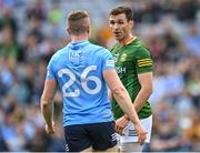 15 May 2022; Shane McEntee of Meath and Paddy Small of Dublin during the Leinster GAA Football Senior Championship Semi-Final match between Dublin and Meath at Croke Park in Dublin. Photo by Piaras Ó Mídheach/Sportsfile