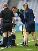 15 May 2022; Meath manager Andy McEntee has words with Lee Gannon of Dublin, before Jordan Morris of Meath was sent off late in the second half of the Leinster GAA Football Senior Championship Semi-Final match between Dublin and Meath at Croke Park in Dublin. Photo by Piaras Ó Mídheach/Sportsfile