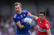 15 May 2022; Jack McCarron of Monaghan in action against Christopher McKaigue of Derry during the Ulster GAA Football Senior Championship Semi-Final match between Derry and Monaghan at Athletic Grounds in Armagh. Photo by Ramsey Cardy/Sportsfile