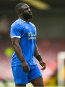 14 May 2022; Sodiq Oguntola of Bluebell United during the FAI Centenary Intermediate Cup Final 2021/2022 match between Rockmount AFC and Bluebell United at Turner's Cross in Cork. Photo by Seb Daly/Sportsfile