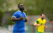 14 May 2022; Sodiq Oguntola of Bluebell United during the FAI Centenary Intermediate Cup Final 2021/2022 match between Rockmount AFC and Bluebell United at Turner's Cross in Cork. Photo by Seb Daly/Sportsfile