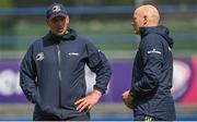 16 May 2022; Contact skills coach Denis Leamy speaks with backs coach Felipe Contepomi during Leinster rugby squad training at Energia Park in Dublin. Photo by Harry Murphy/Sportsfile