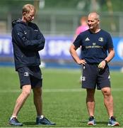 16 May 2022; Head coach Leo Cullen speaks with senior coach Stuart Lancaster during Leinster rugby squad training at Energia Park in Dublin. Photo by Harry Murphy/Sportsfile