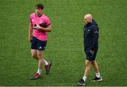 16 May 2022; Backs coach Felipe Contepomi and Ryan Baird during Leinster rugby squad training at Energia Park in Dublin. Photo by Harry Murphy/Sportsfile