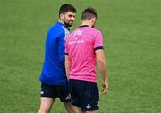 16 May 2022; Harry Byrne and Ross Byrne during Leinster rugby squad training at Energia Park in Dublin. Photo by Harry Murphy/Sportsfile