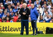 15 May 2022; Waterford manager Liam Cahill with photographer Noel Browne before the Munster GAA Hurling Senior Championship Round 4 match between Waterford and Cork at Walsh Park in Waterford. Photo by Stephen McCarthy/Sportsfile