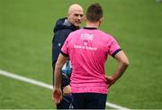 16 May 2022; Backs coach Felipe Contepomi speaks with Ross Byrne during Leinster rugby squad training at Energia Park in Dublin. Photo by Harry Murphy/Sportsfile