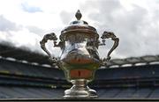 16 May 2022; A general view of the trophy during the Tailteann Cup launch at Croke Park in Dublin. Photo by Ramsey Cardy/Sportsfile