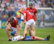 15 May 2022; Austin Gleeson of Waterford with Cork players, from left, Robert Downey, Niall O’Leary and Mark Coleman during the Munster GAA Hurling Senior Championship Round 4 match between Waterford and Cork at Walsh Park in Waterford. Photo by Stephen McCarthy/Sportsfile