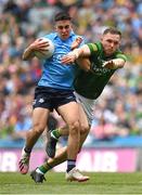 15 May 2022; Lorcan O’Dell of Dublin in action against Conor McGill of Meath during the Leinster GAA Football Senior Championship Semi-Final match between Dublin and Meath at Croke Park in Dublin. Photo by Seb Daly/Sportsfile