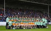 16 May 2022; Offaly players before the Electric Ireland Leinster GAA Minor Hurling Championship Final match between Laois and Offaly at MW Hire O'Moore Park in Portlaoise, Laois. Photo by Harry Murphy/Sportsfile