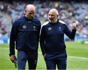 15 May 2022; Kildare manager Glenn Ryan, right, and his selector Dermot Earley before the Leinster GAA Football Senior Championship Semi-Final match between Kildare and Westmeath at Croke Park in Dublin. Photo by Piaras Ó Mídheach/Sportsfile