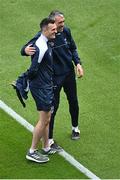 15 May 2022; Kildare selector Johnny Doyle, right, with injured Kildare player Eoin Doyle before the Leinster GAA Football Senior Championship Semi-Final match between Kildare and Westmeath at Croke Park in Dublin. Photo by Piaras Ó Mídheach/Sportsfile