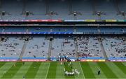 15 May 2022; Kildare players make their way to the pitch for the squad photograph before the Leinster GAA Football Senior Championship Semi-Final match between Kildare and Westmeath at Croke Park in Dublin. Photo by Piaras Ó Mídheach/Sportsfile