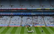 15 May 2022; Kildare players make their way to the pitch for the squad photograph before the Leinster GAA Football Senior Championship Semi-Final match between Kildare and Westmeath at Croke Park in Dublin. Photo by Piaras Ó Mídheach/Sportsfile