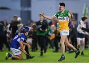 16 May 2022; Fionn Carney of Offaly celebrates after his side's victory in the Electric Ireland Leinster GAA Minor Hurling Championship Final match between Laois and Offaly at MW Hire O'Moore Park in Portlaoise, Laois. Photo by Harry Murphy/Sportsfile
