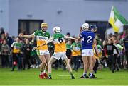 16 May 2022; Fionn Carney of Offaly celebrates after his side's victory in the Electric Ireland Leinster GAA Minor Hurling Championship Final match between Laois and Offaly at MW Hire O'Moore Park in Portlaoise, Laois. Photo by Harry Murphy/Sportsfile