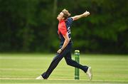 17 May 2022; Josh Manley of Northern Knights bowling during the Cricket Ireland Inter-Provincial Cup match between Northern Knights and Leinster Lightning at Stormont in Belfast. Photo by Oliver McVeigh/Sportsfile