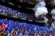 14 May 2022; leinster supporters wave flags before the Heineken Champions Cup Semi-Final match between Leinster and Toulouse at Aviva Stadium in Dublin. Photo by Brendan Moran/Sportsfile