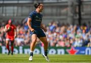 14 May 2022; James Lowe of Leinster celebrates during the Heineken Champions Cup Semi-Final match between Leinster and Toulouse at the Aviva Stadium in Dublin. Photo by Harry Murphy/Sportsfile