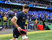 14 May 2022; Josh van der Flier of Leinster runs out before the Heineken Champions Cup Semi-Final match between Leinster and Toulouse at the Aviva Stadium in Dublin. Photo by Harry Murphy/Sportsfile