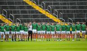 14 May 2022; The Limerick squad stand together during the playing of the national anthem before the Munster GAA Senior Football Championship Semi-Final match between Tipperary and Limerick at FBD Semple Stadium in Thurles, Tipperary. Photo by Diarmuid Greene/Sportsfile