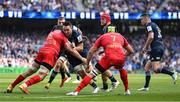 14 May 2022; Jack Conan of Leinster is tackled by Rynhardt Elstadt of Toulouse during the Heineken Champions Cup Semi-Final match between Leinster and Toulouse at Aviva Stadium in Dublin. Photo by Brendan Moran/Sportsfile