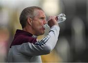14 May 2022; Galway manager Henry Sheflin enjoys a drink of water during the Leinster GAA Hurling Senior Championship Round 4 match between Laois and Galway at MW Hire O’Moore Park in Portlaoise, Laois. Photo by Ray McManus/Sportsfile
