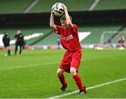 17 May 2022; The SPAR FAI Primary School 5s National Finals took place in AVIVA Stadium on Tuesday, May 17, where former Republic of Ireland International David Meyler and current Republic of Ireland women's footballer, Louise Quinn were in attendance supporting as girls and boys from 28 schools took to the field in a day that they will never forget. The 2022 SPAR FAI Primary School 5s Programme returned in physical form this year and saw an incredible 56,212 students involved from 1,081 schools. Pictured is Brian Hayes of Thomastown NC, Tipperary, at the Aviva Stadium in Dublin. Photo by Piaras Ó Mídheach/Sportsfile