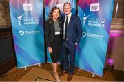 17 May 2022; Emma and Robbie Larkin during the Irish Sport Industry Awards 2022, in association with Clubforce, at The Westin Hotel in Dublin. Photo by Stephen McCarthy/Sportsfile