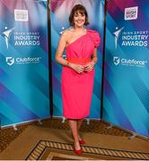 17 May 2022; MC Gráinne McElwain during the Irish Sport Industry Awards 2022, in association with Clubforce, at The Westin Hotel in Dublin. Photo by Stephen McCarthy/Sportsfile