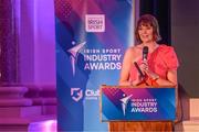 17 May 2022; MC Gráinne McElwain during the Irish Sport Industry Awards 2022, in association with Clubforce, at The Westin Hotel in Dublin. Photo by Stephen McCarthy/Sportsfile