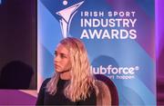 17 May 2022; Katie Tingle, Former Irish International Sailor, City Sport Leader Water Sports at Decathlon Ireland, during the Irish Sport Industry Awards 2022, in association with Clubforce, at The Westin Hotel in Dublin. Photo by Stephen McCarthy/Sportsfile