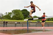 18 May 2022; Billy Coogan of CBS Kilkenny competing in the Intermediate Boys 1500 metres Steeplechase during day one of the Irish Life Health Leinster Schools Track and Field Championships at Morton Stadium in Santry, Dublin. Photo by Seb Daly/Sportsfile