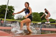18 May 2022; Eleanor Foot of Loreto Abbey Dalkey, Dublin, competing in the Intermediate Girls 1500 metres Steeplechase during day one of the Irish Life Health Leinster Schools Track and Field Championships at Morton Stadium in Santry, Dublin. Photo by Seb Daly/Sportsfile