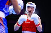18 May 2022; Amy Broadhurst of Ireland in action against Parveen Hooda of India in their Light Welterweight 63kg semi-final bout during the IBA Women's World Boxing Championships 2022 at the Basaksehir Sports Complex in Istanbul, Turkey. Photo by IBA via Sportsfile